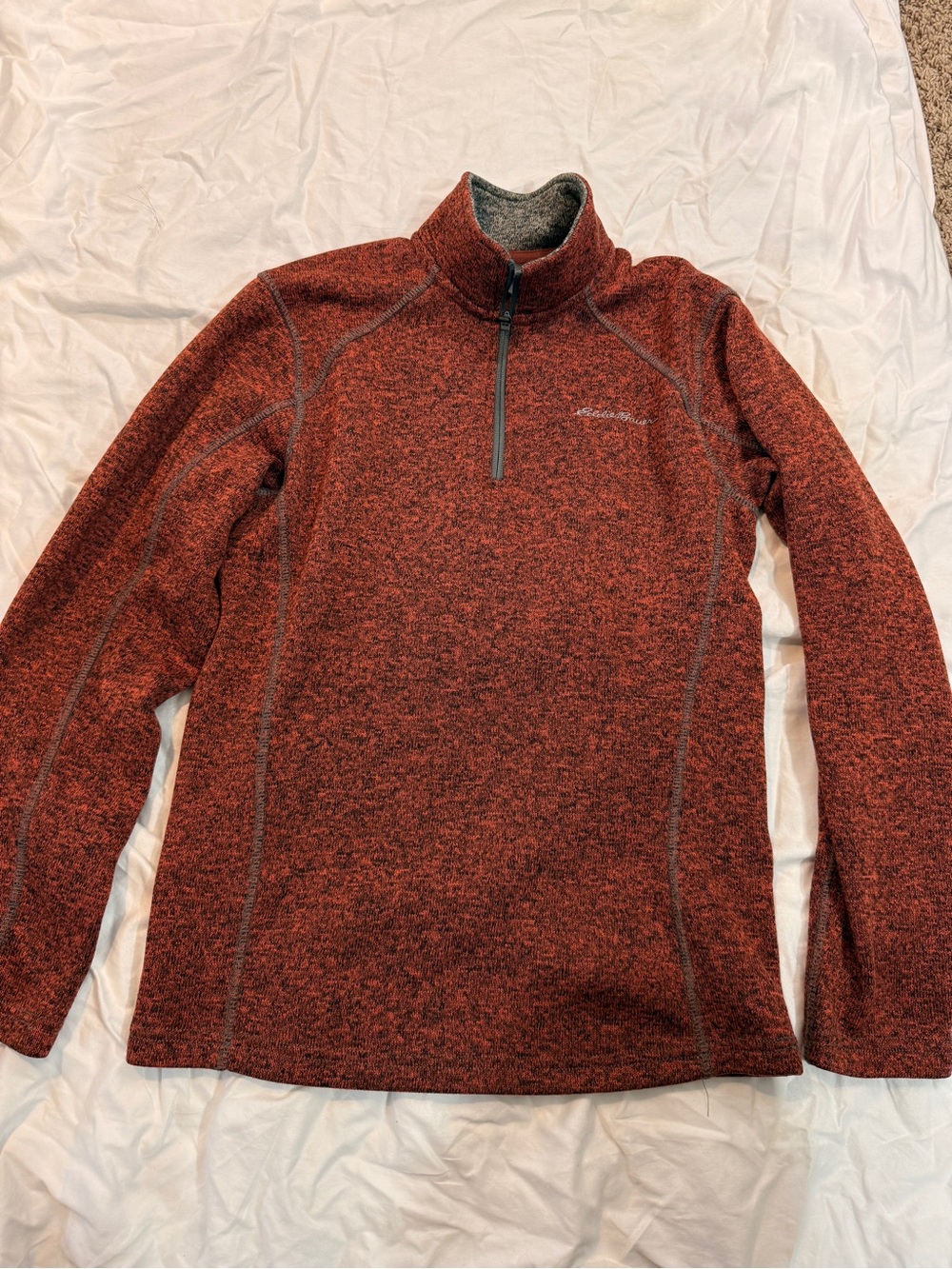 Eddie Bauer Rust Heather Half-Zip Pullover